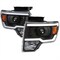 Spec-D Tuning PROJECTOR HEADLIGHTS WITH LED BAR MATTE BLACK HOUSING CLEAR LENS, 2PK 2LHP-F15009JM-G3-GO - alternate 1